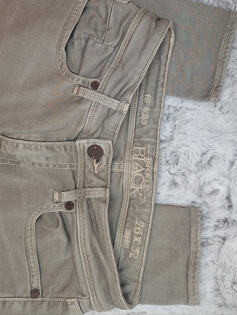 Buckle Black Fit No. 53 Skinny Jeans Tan Olive 26x32 BBW4401